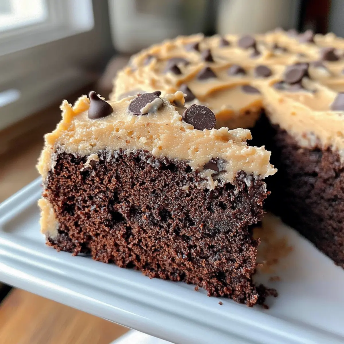Healthy Banana Chocolate Protein Cake with Cookie Dough Frosting