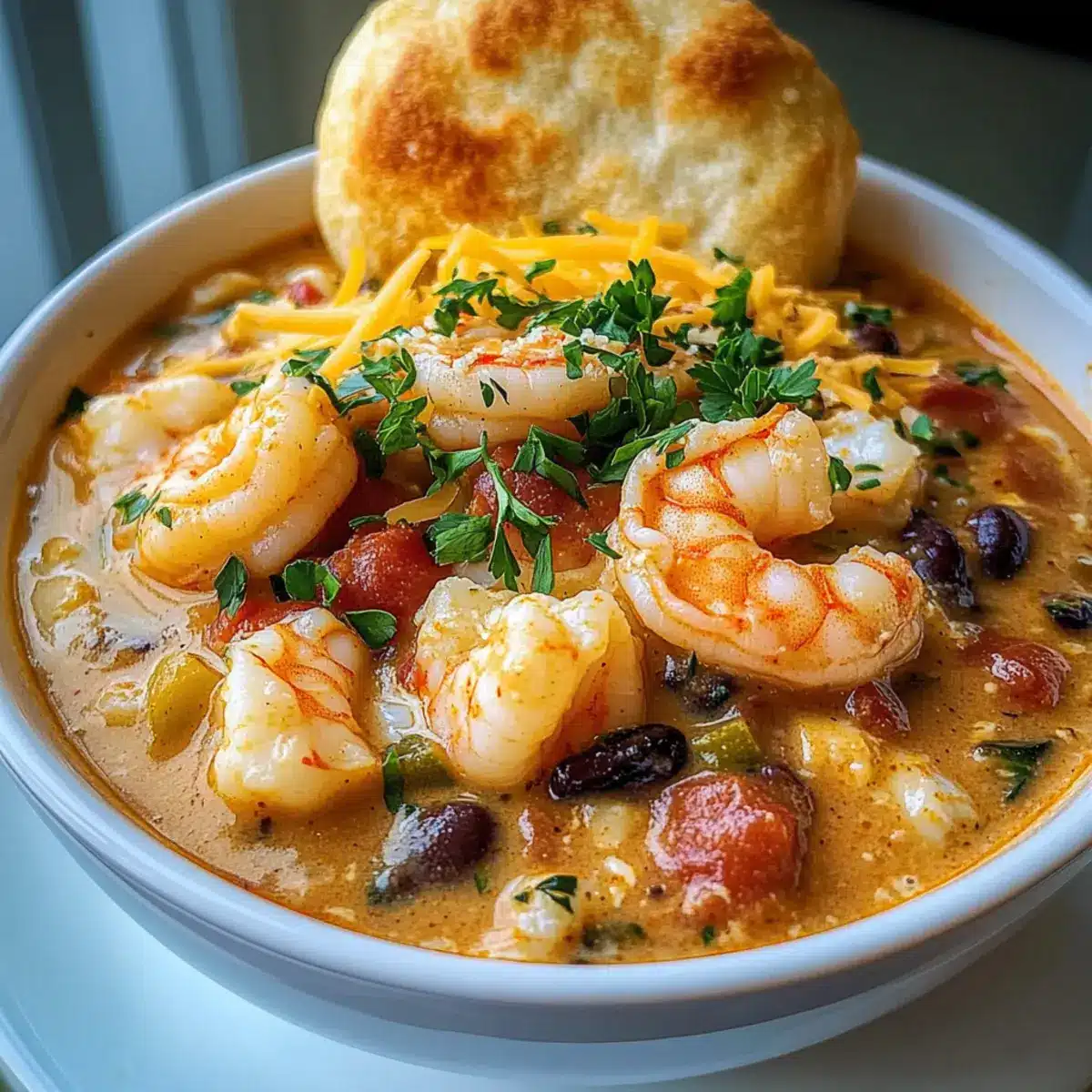 Easy Creamy Seafood and Shrimp Chili