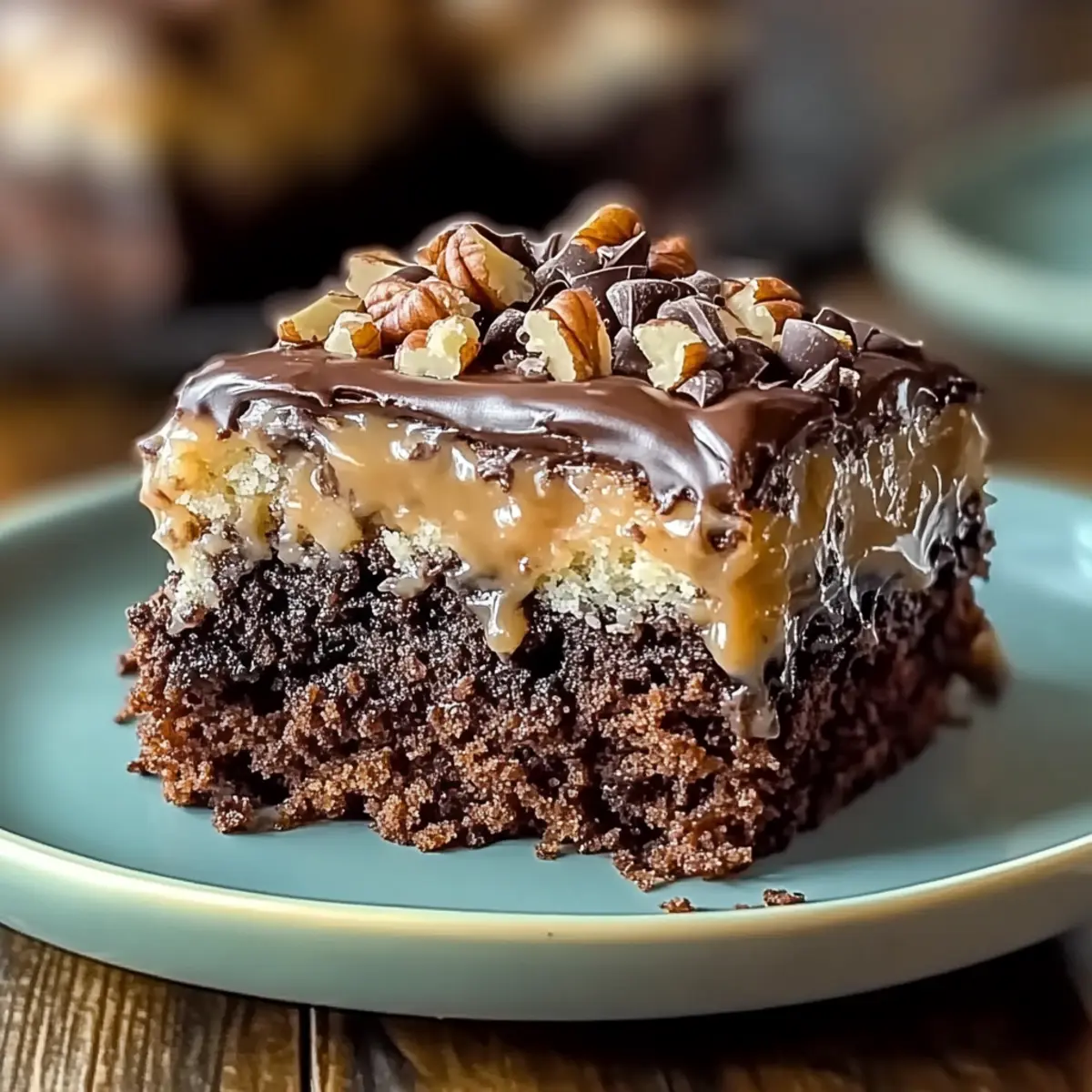 German Chocolate Poke Cake