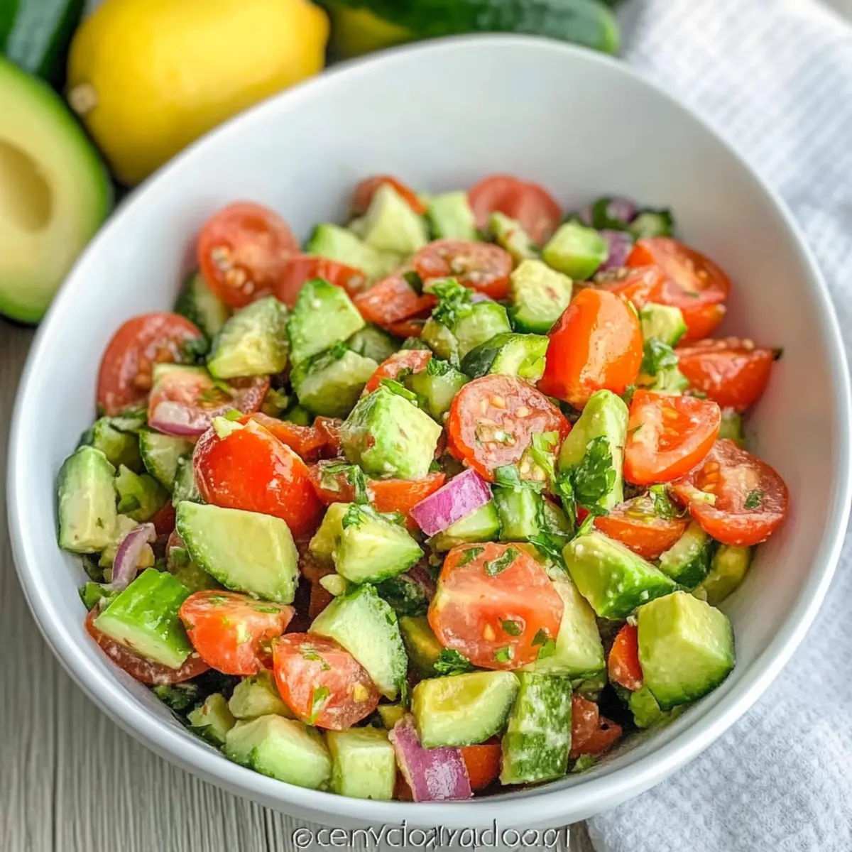 Cucumber Tomato Avocado Salad