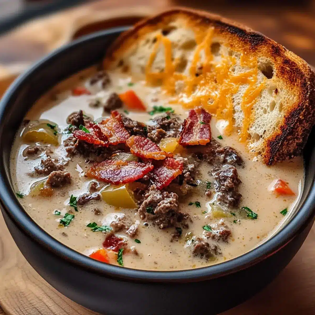 Philly Cheesesteak Soup