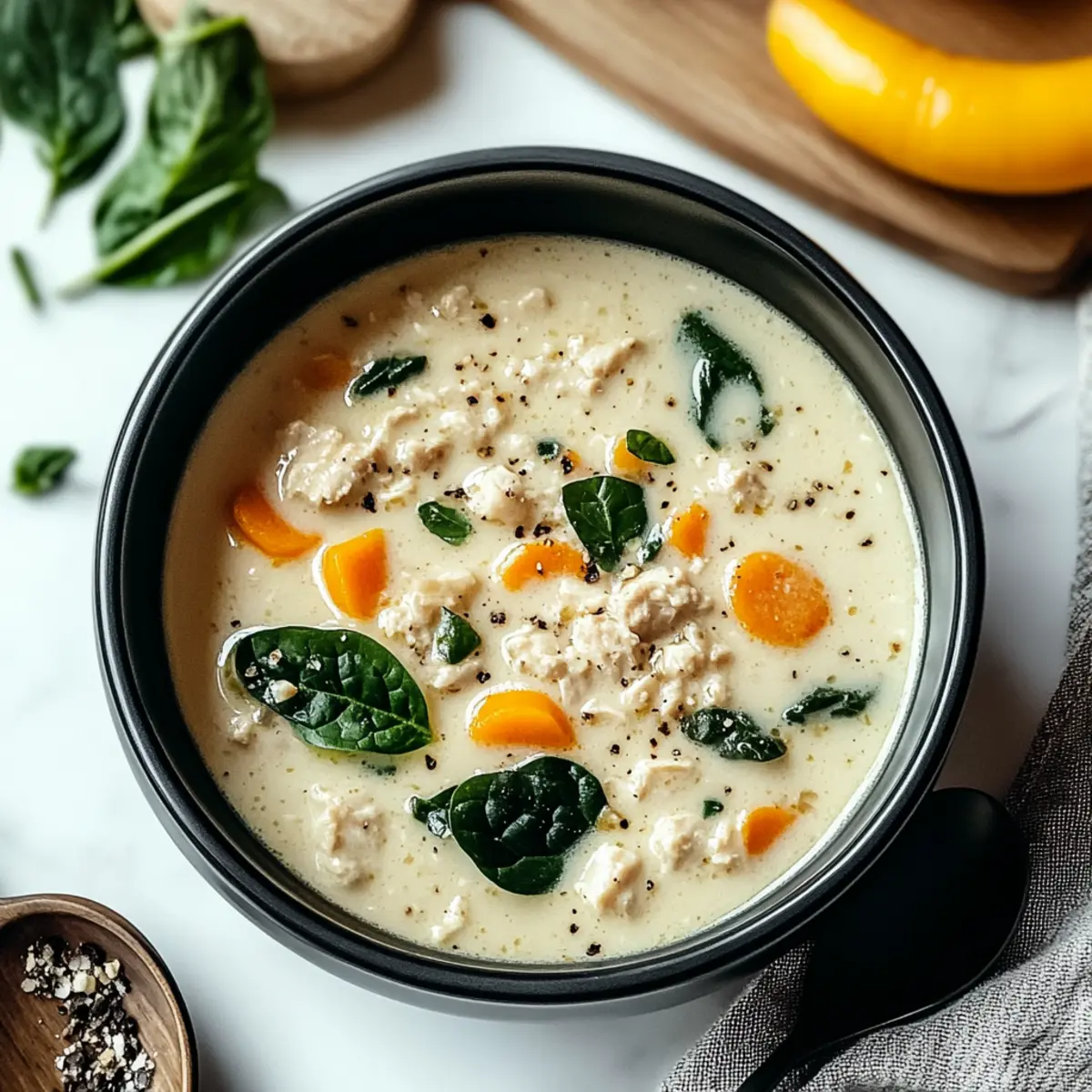 Creamy Italian Ground Chicken Soup