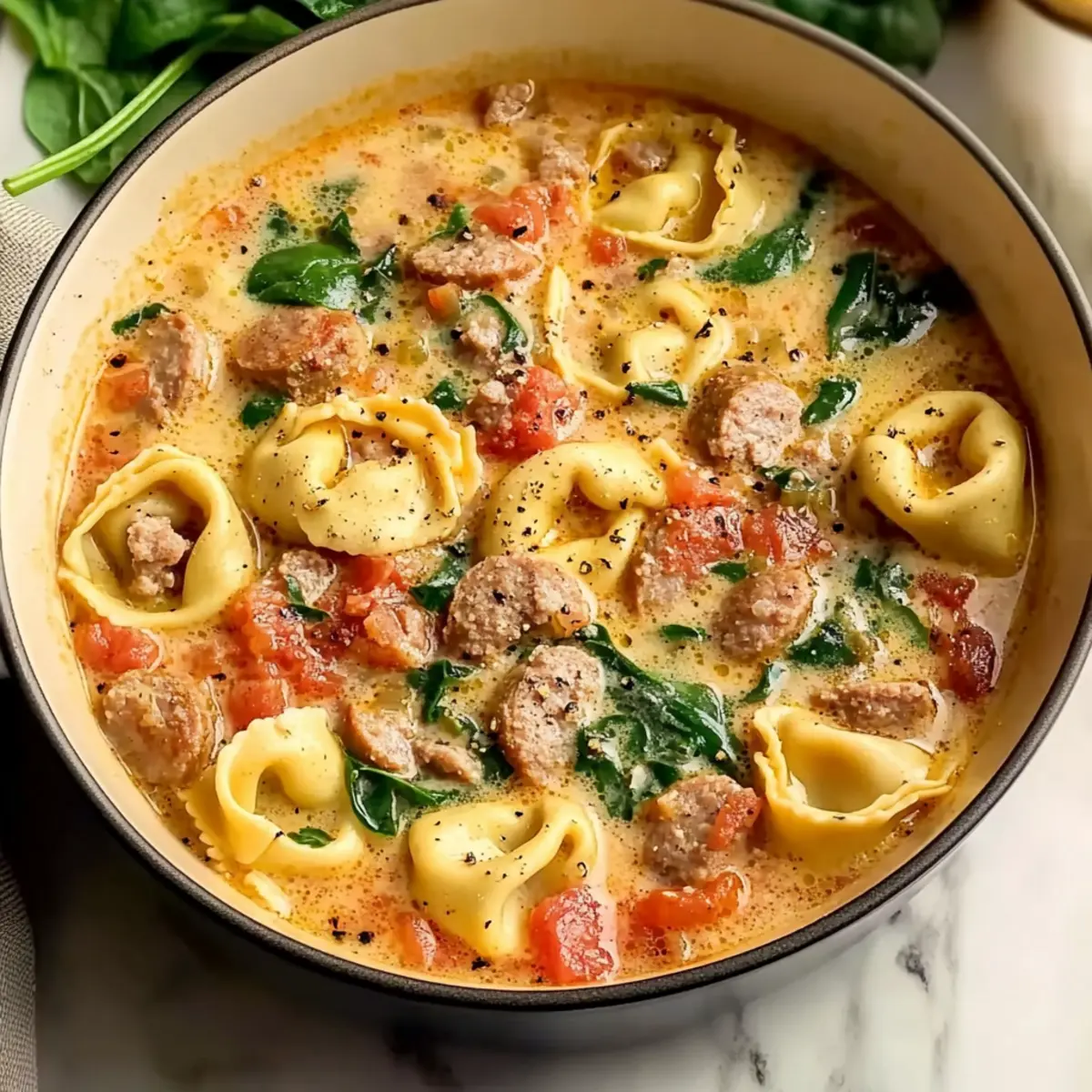 Classic Italian Sausage Tortellini Soup