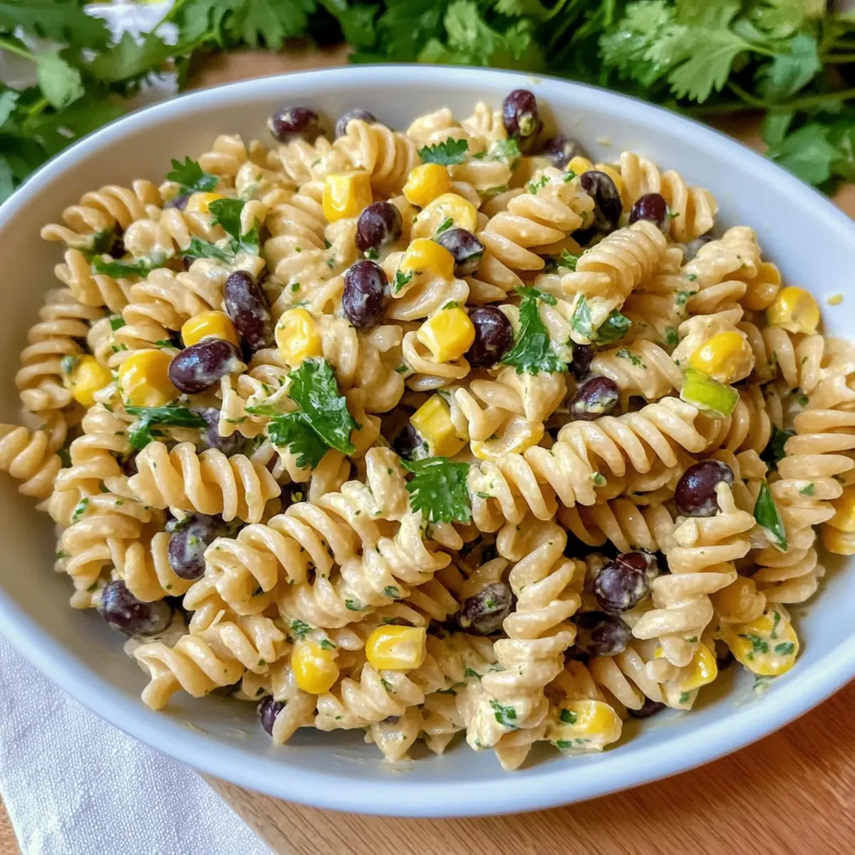 Healthy Black Bean & Corn Pasta Salad