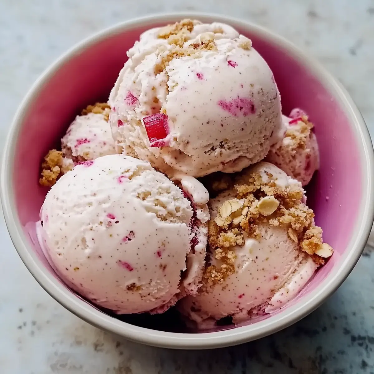 Delicious Rhubarb Crumble Ice Cream