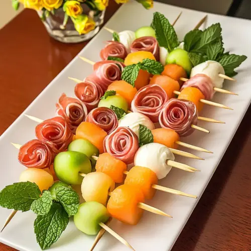 Prosciutto and Melon Skewers