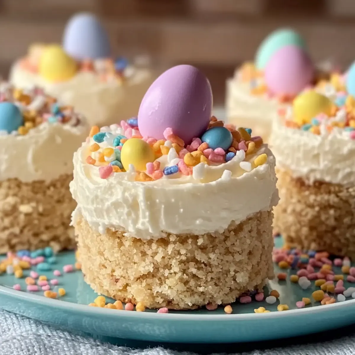 Easter No-Bake Mini Cheesecakes