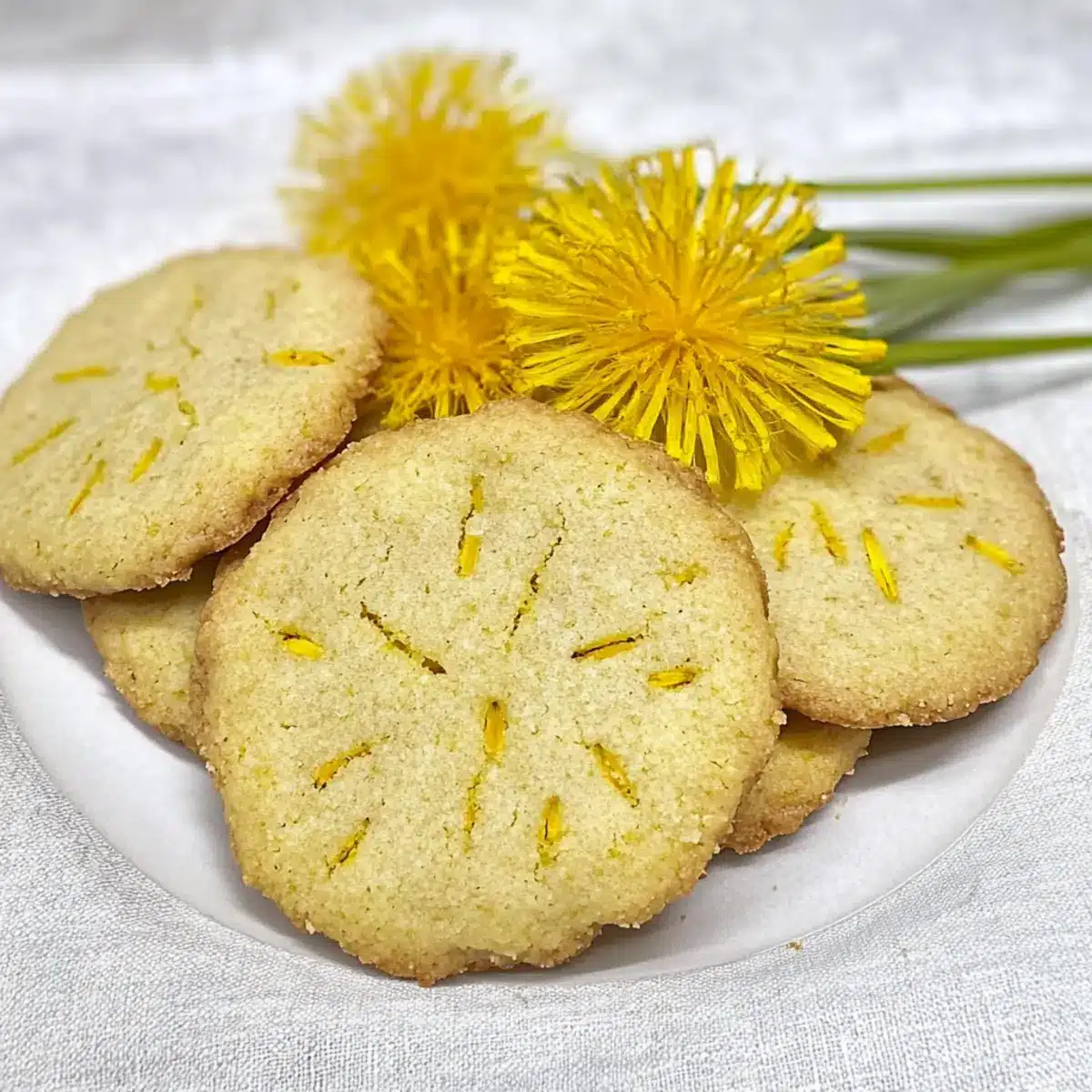Dandelion Shortbread Cookies