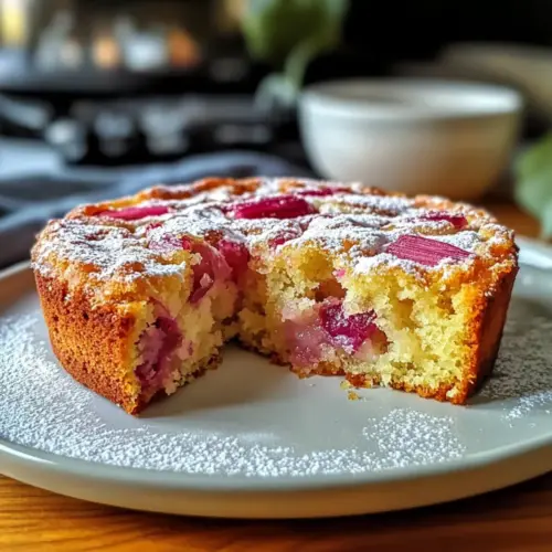 Traditional Norwegian Rhubarb Cake
