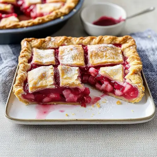 Raspberry Rhubarb Slab Pie