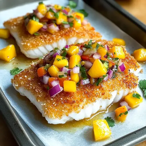 Tropical Coconut Crusted Fish with Mango Salsa