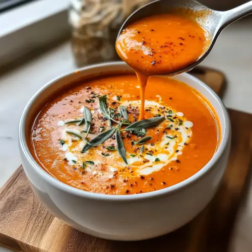 Creamy Roasted Red Pepper Gouda Soup