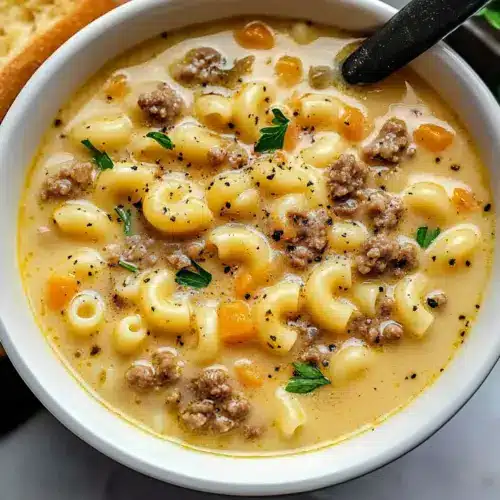 Macaroni Cheeseburger Soup
