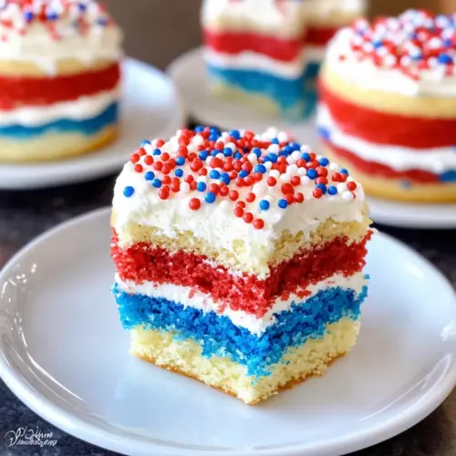 Red, White, and Blue Mini Cakes