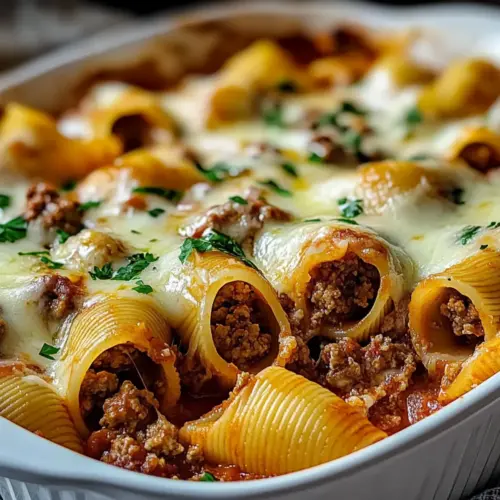 Cheesy Ground Beef-Stuffed Shells with Creamy Ricotta