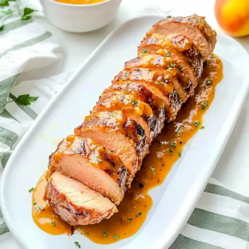 Grilled Pork Tenderloin with Peach Glaze
