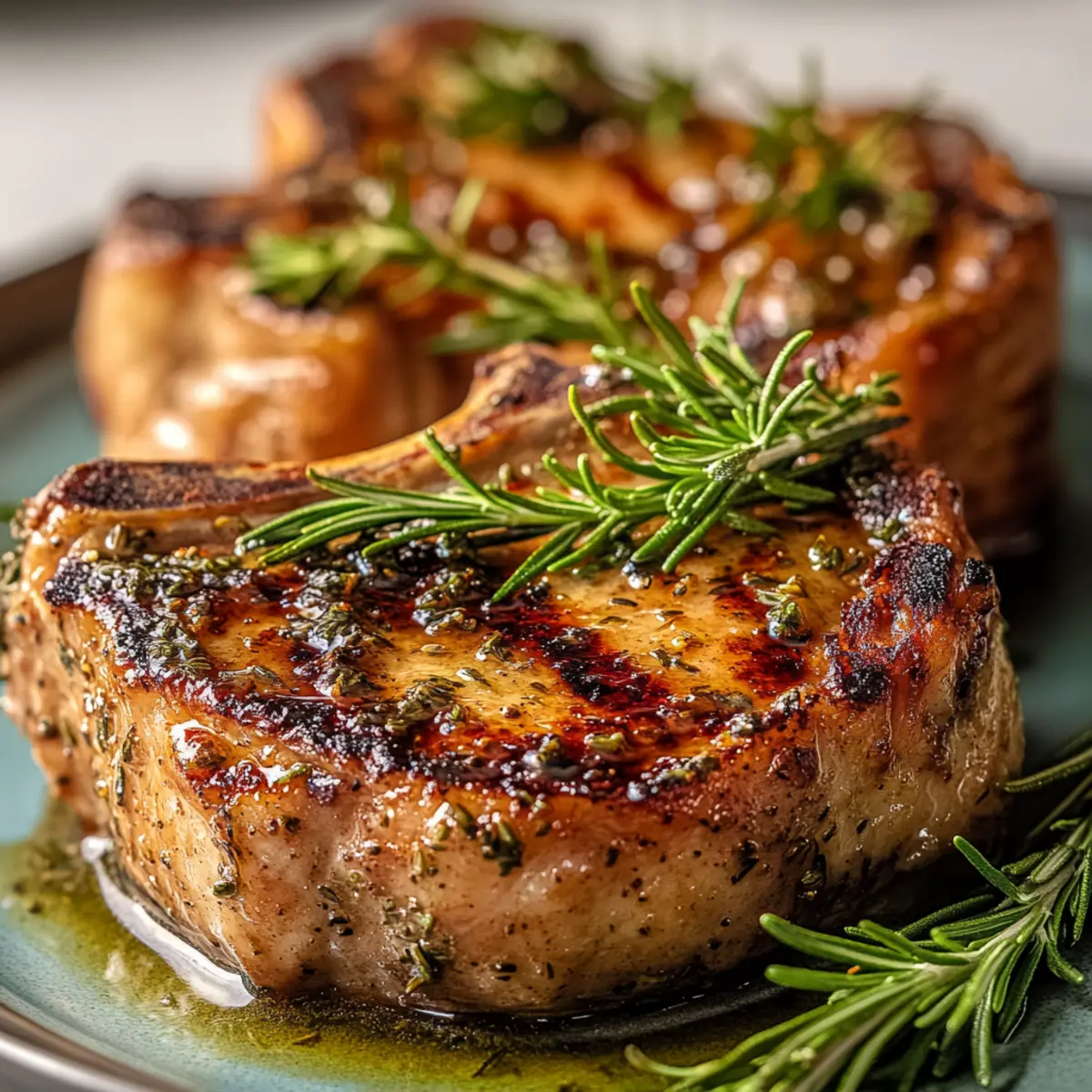 Tender Grilled Rosemary Pork Chops