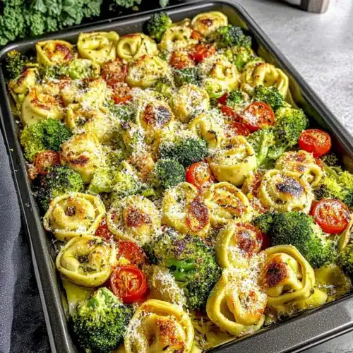 Sheet Pan Broccoli Tortellini Bake