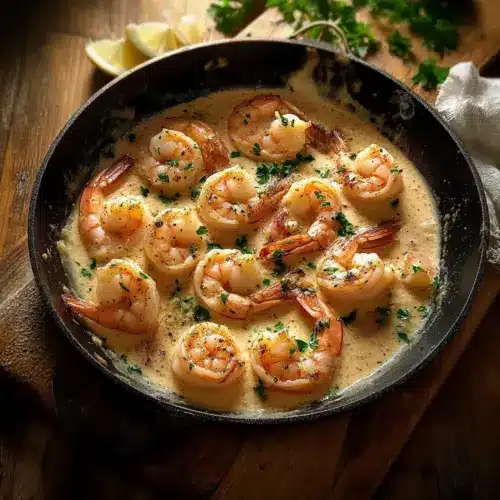 One Pan Creamy Garlic Shrimp