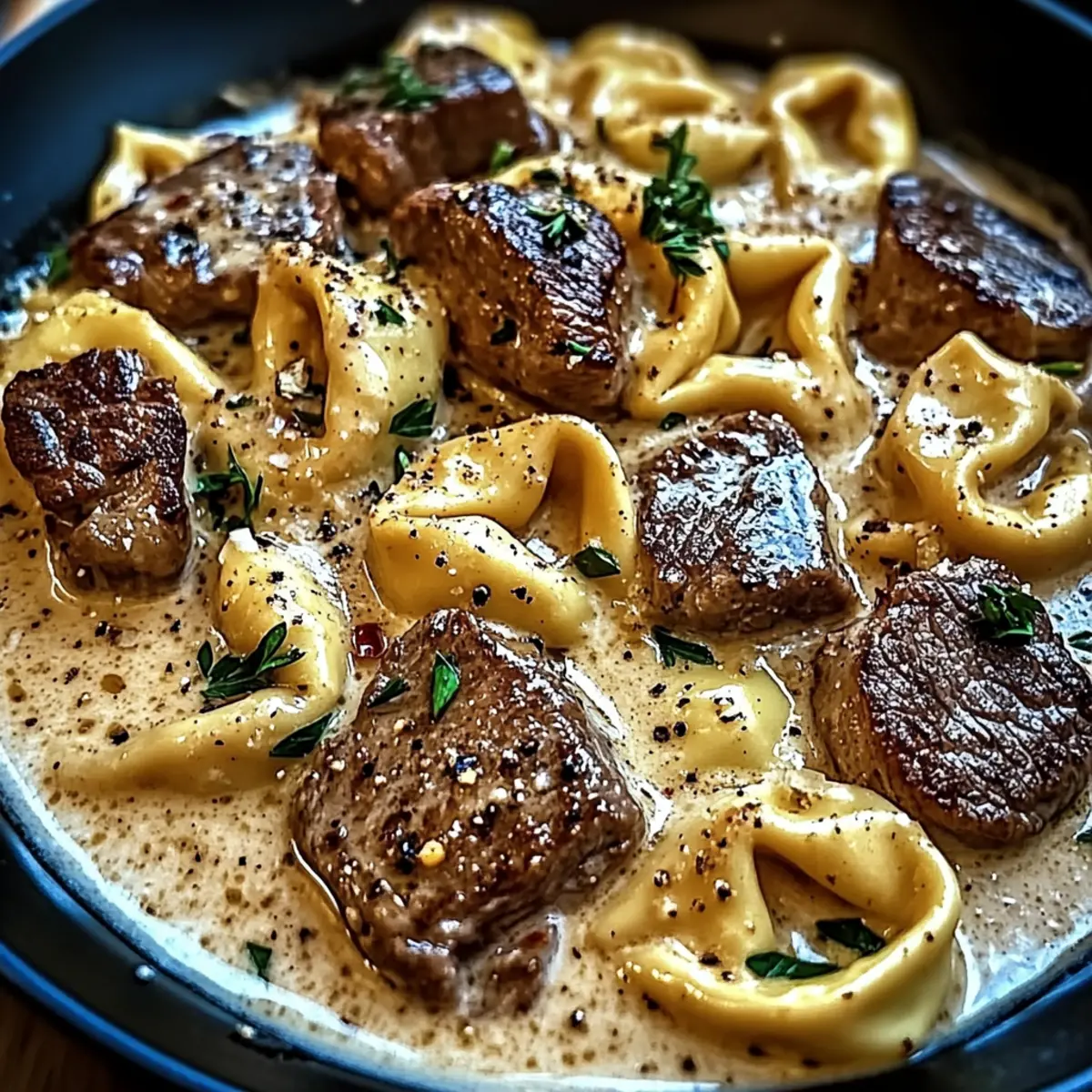 Cracked Garlic Steak Tortellini