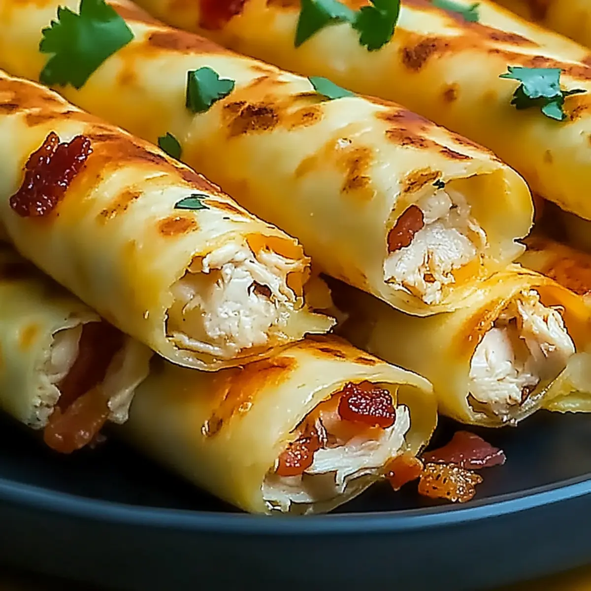 Crispy Keto Chicken Bacon Ranch Taquitos