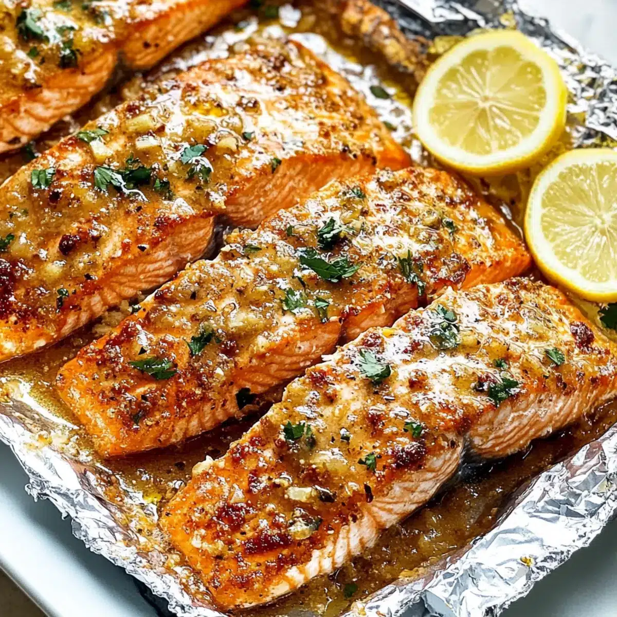Honey Garlic Salmon Baked in Foil