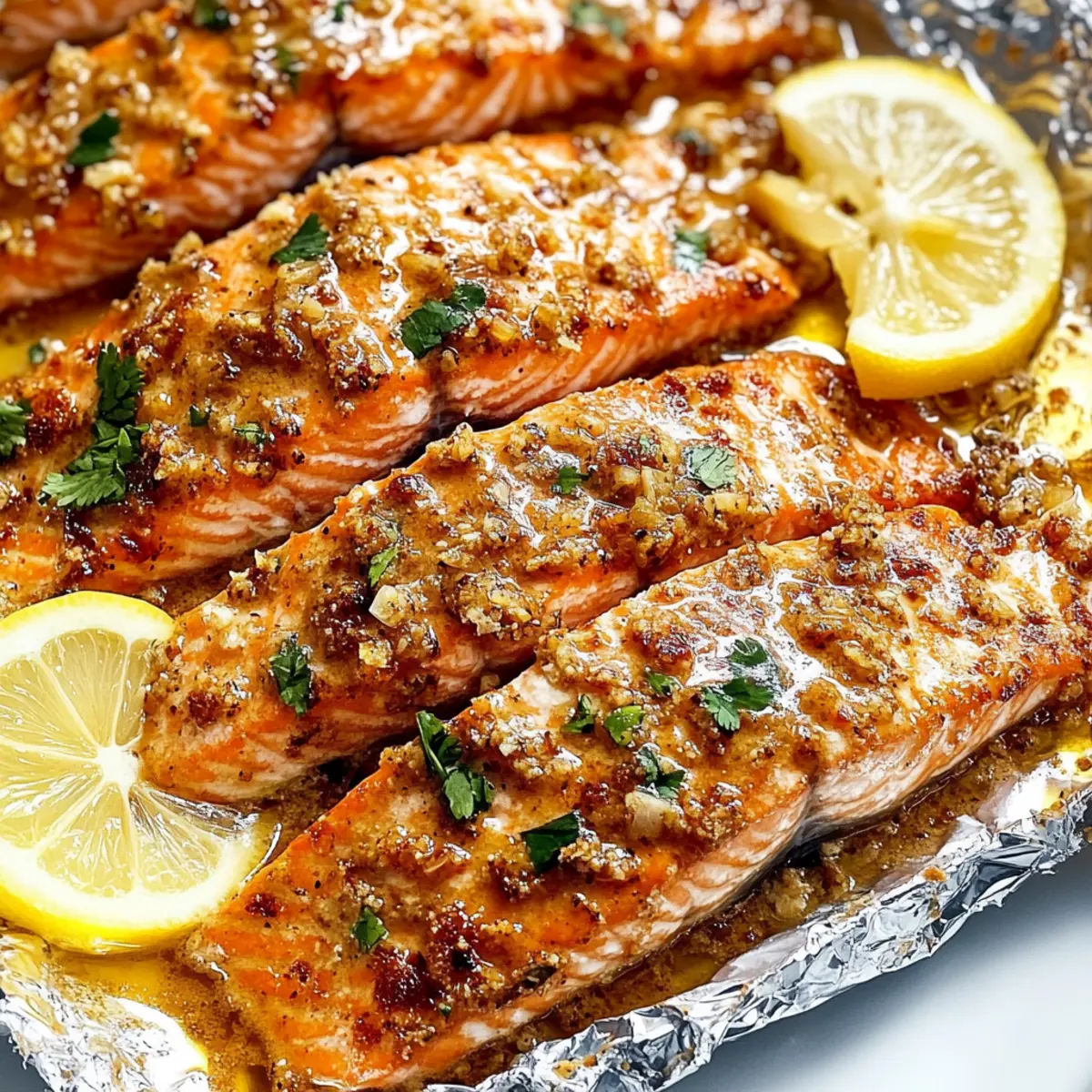 Honey Garlic Salmon Baked in Foil