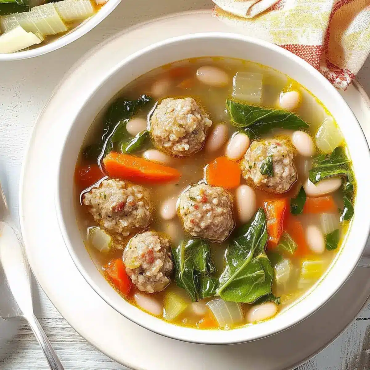 White Bean Soup with Meatballs